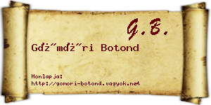 Gömöri Botond névjegykártya